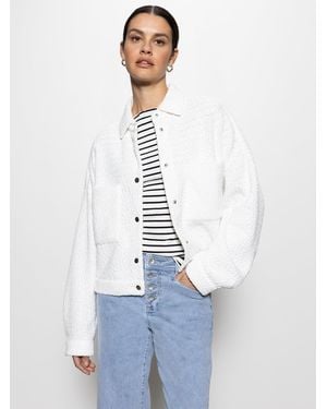Sanctuary Trimmer Knit Shacket Chalk - White