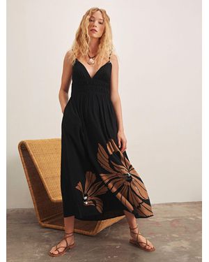 Sanctuary Mira Embellished Volume Dress Macro Lotus - Natural
