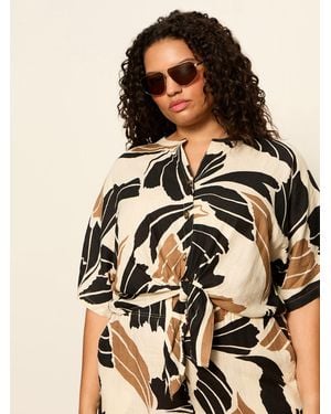 Sanctuary Good Time Tie Shirt Lotus Extended Sizing - Brown