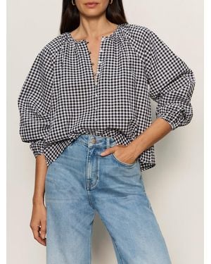 Sanctuary Perfect Gingham Button Blouse Picnic Petite Sizing - Blue