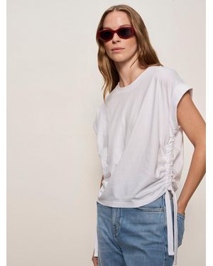 Sanctuary All Day Ruched Tee White - Gray