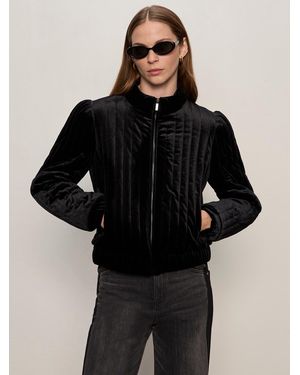 Sanctuary Quilted Velvet Jacket Black