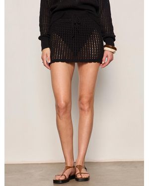 Sanctuary Beachside Crochet Skirt Black