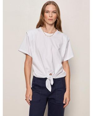 Sanctuary Good To Go Tie Front Tee White