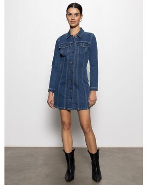 Sanctuary Sculpted Denim Mini Dress Royalty - Blue