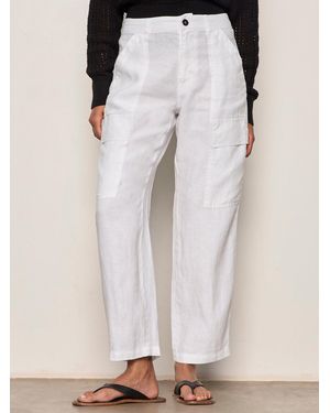 Sanctuary Boyfriend Linen Utility Pant White