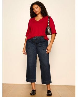 Sanctuary Dolce Notch Neck Tee Red Berry Extended Sizing