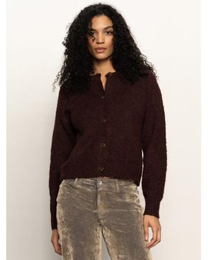 Sanctuary Boucle Cardi Dark Crimson - Brown