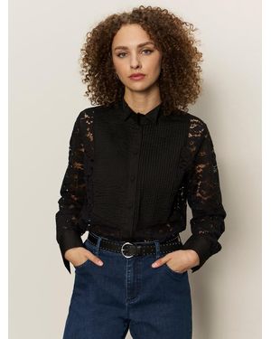 Sanctuary Serendipity Lace Tuxedo Shirt Black