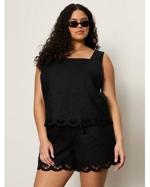Sanctuary Almost There Linen Top Black Extended Sizing