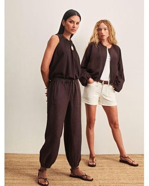 Sanctuary Melody Micro Linen Balloon Pant Rich Soil - Brown