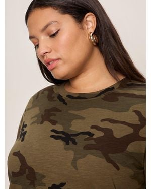 Sanctuary The Perfect Tee Hiker Camo Extended Sizing - Green