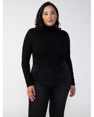 Sanctuary Essential Turtleneck Top Black Extended Sizing