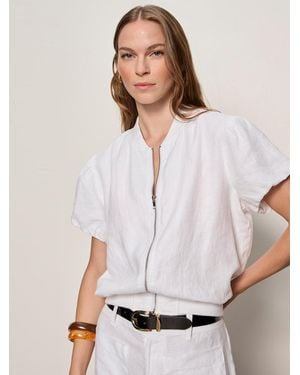 Sanctuary Everly Linen Bomber White