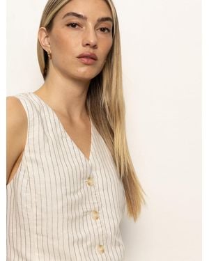 Sanctuary Relaxed Modern Vest Natural Metallic Stripe