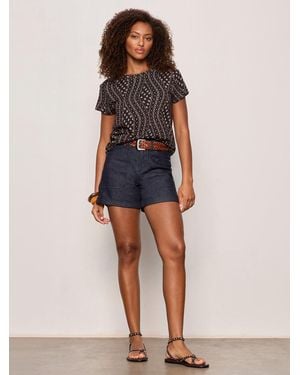 Sanctuary The Perfect Tee Rhythmic Petite Sizing - Blue