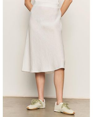Sanctuary Everyday Linen Slip Skirt White - Natural