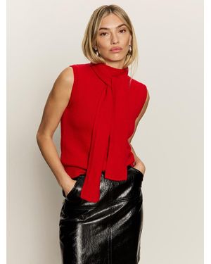 Sanctuary Scarf Sweater Shell Cherry Lacquer - Red