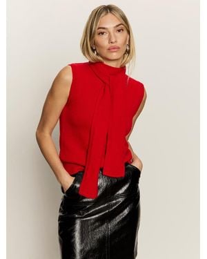 Sanctuary Scarf Sweater Shell Cherry Lacquer - Red