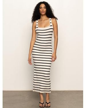 Sanctuary Starlit Rib Maxi Dress Light Oat/black - Multicolor