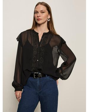 Sanctuary Nostalgia Embroidered Blouse Black