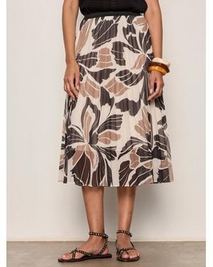 Sanctuary Nostalgia Pleated Midi Skirt Lotus - Natural