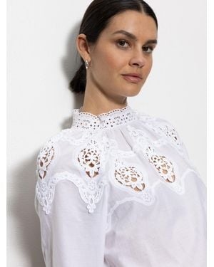 Sanctuary Lace Popover Blouse White