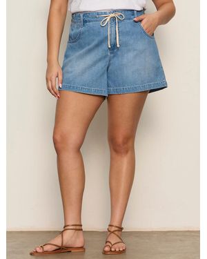Sanctuary Idyll Tie Short Jean Serenade Extended Sizing - Blue