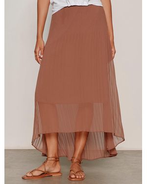 Sanctuary Meant To Be Pleated Midi Skirt Mud Bath - Brown