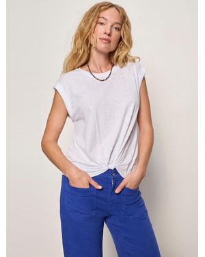 Sanctuary Knotted Muscle Tee White - Brown