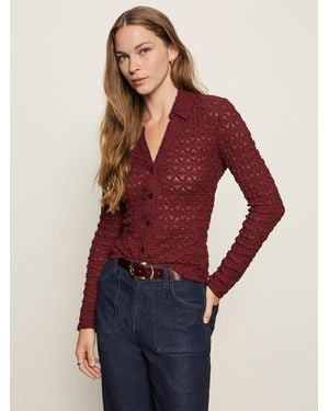 Sanctuary Dreamgirl Lace Button Up Top Night Berry - Red