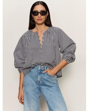 Sanctuary Perfect Gingham Button Blouse Picnic - Blue