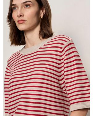 Sanctuary Sweater Tee Opal/raspberry Stripe - Red