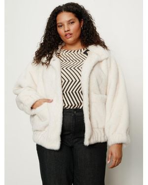 Sanctuary Coco Fur Jacket Almond Cream Extended Sizing - Natural