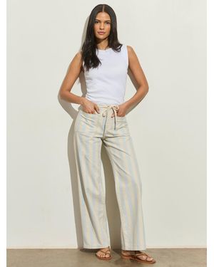 Sanctuary Cafe Pant Blue Aura/summer Sand - Natural