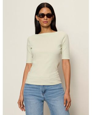 Sanctuary Boatneck Ribbed Top Green Mist - Natural
