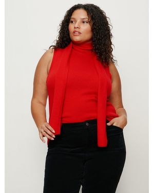Sanctuary Scarf Sweater Shell Cherry Lacquer Extended Sizing - Red