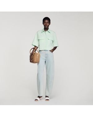Sandro Short Checked Shirt - Green