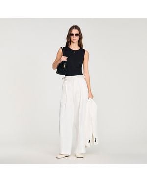 Sandro Striped Suit Trousers - White