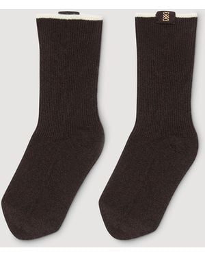 Sandro Two-Tone Knee-High Socks - Brown