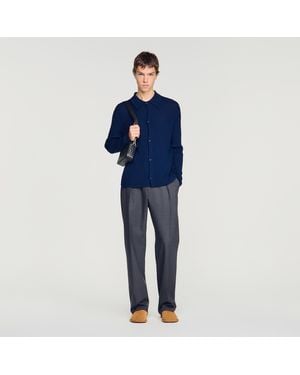Sandro Rib Knit Shirt - Blue