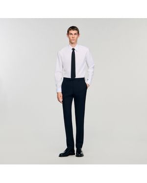 Sandro Wool Suit Trousers - Blue
