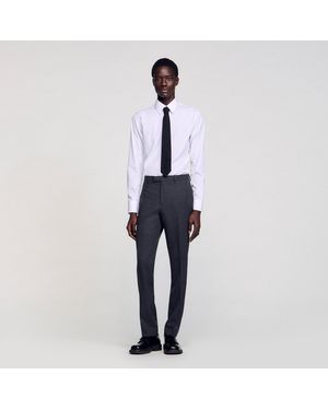 Sandro Wool Suit Trousers - White