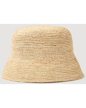 Sandro Raffia Bucket Hat - Natural
