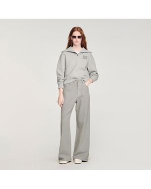 Sandro Rhinestone-Embellished Jeans - Grey