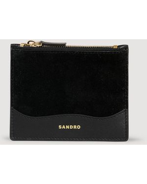 Sandro Leather Card Holder - Black