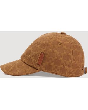 Sandro Denim Cap With Cross Motif - Brown
