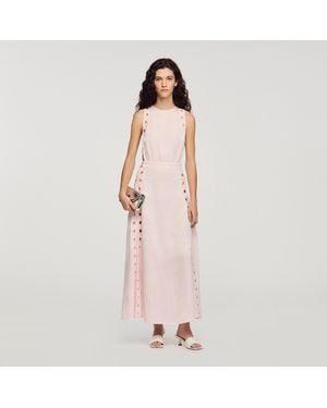 Sandro Flower Jacquard Maxi Dress - Pink