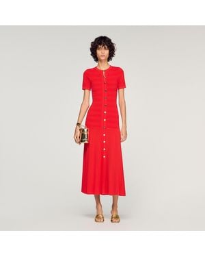 Sandro Knit Maxi Dress - Red