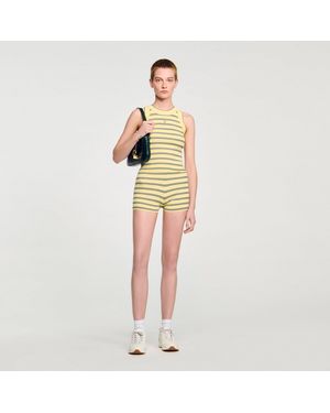 Sandro Striped Knit Vest Top - Green